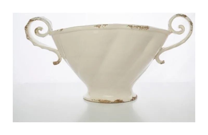 Arte Italica Scavo Scavo Twist Bowl with Handles, Cream at Galleria Riverside