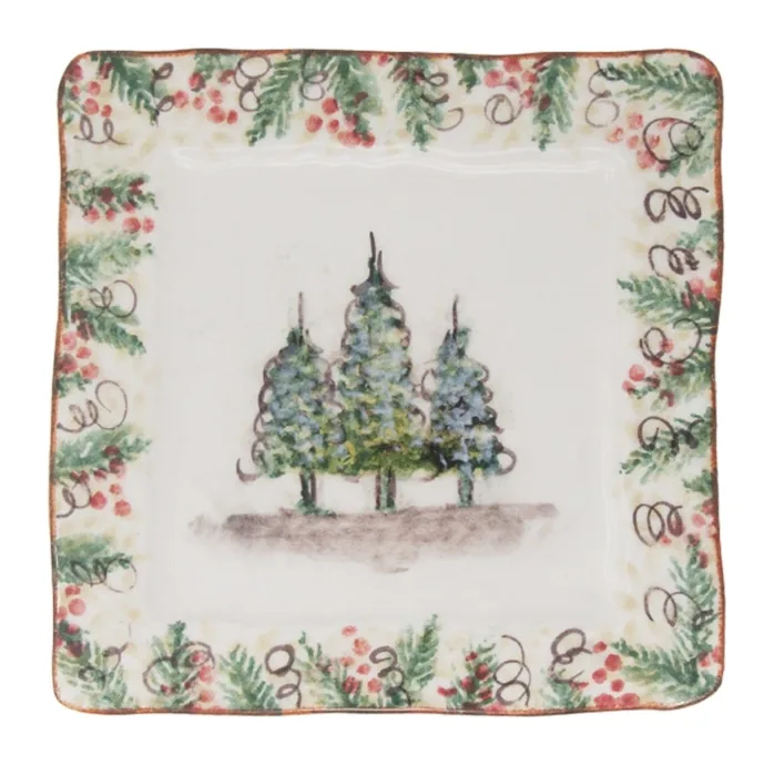 Arte Italica Natale Natale Square Salad Plate at Galleria Riverside