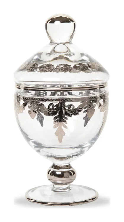Arte Italica Baroque Vetro Platinum Canister with Lid at Galleria Riverside
