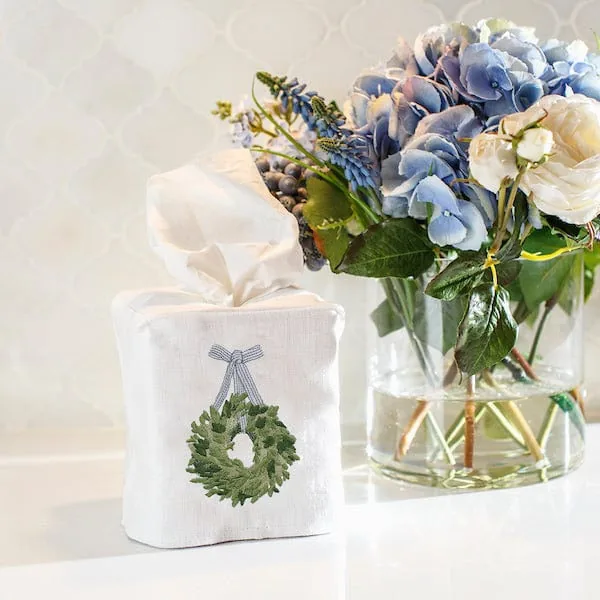 Arte Italica Tissue Box Covers Boxwood Wreath Tissue Box Cover at Galleria Riverside