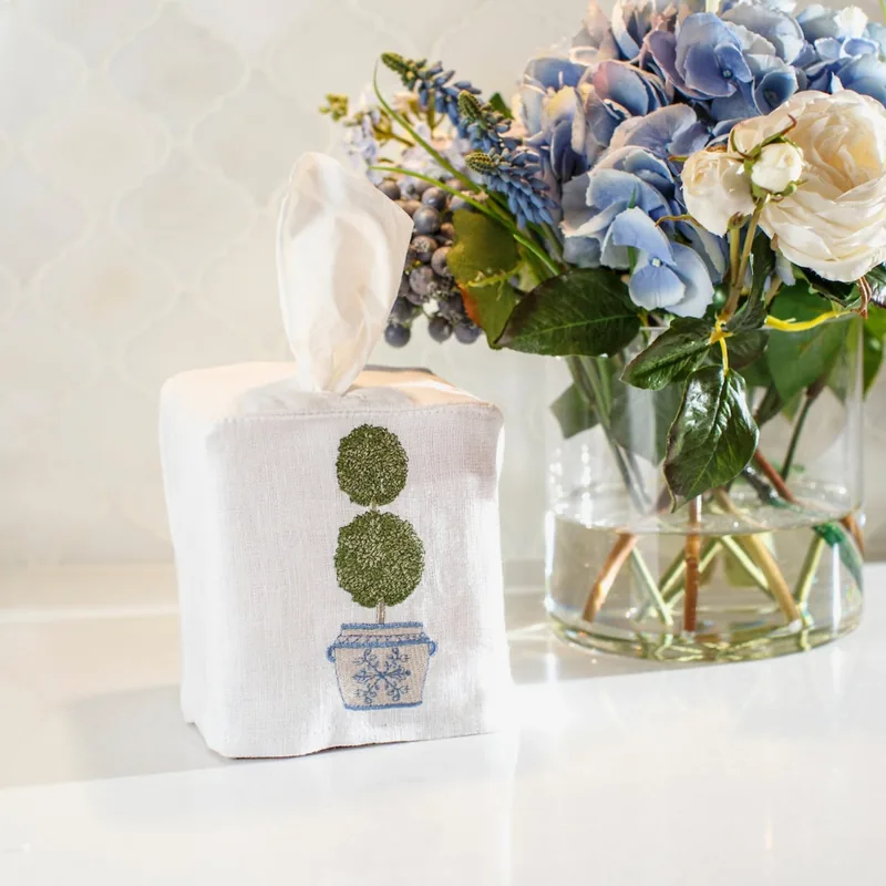 Arte Italica Tissue Box Covers Double Boxwood Topiary Tissue Box Cover at Galleria Riverside