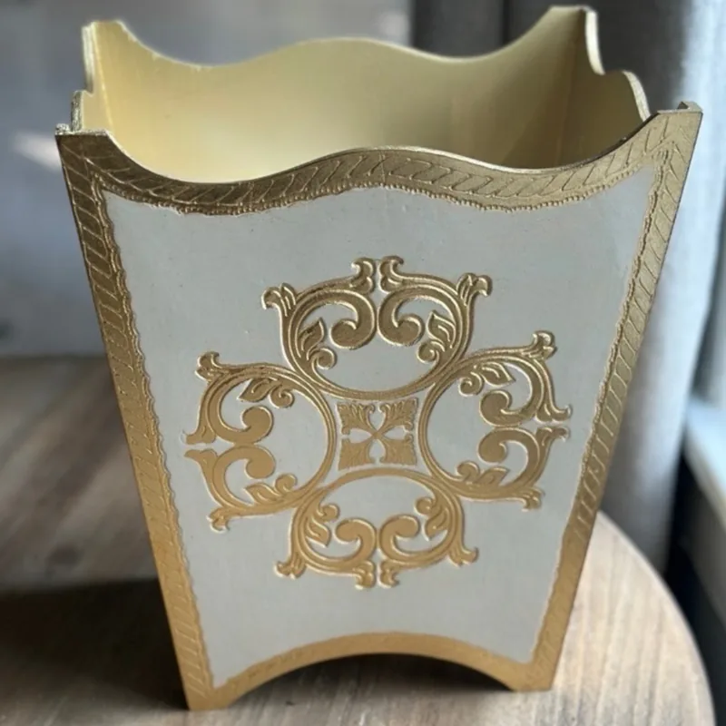 Arte Italica Florentino Florentino Baroque Wooden Wastebasket at Galleria Riverside