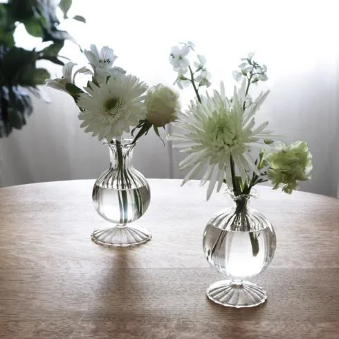 Beatriz Ball Glass Cambridge Ella 7" Bud Vase Set of 2 (Clear) at Galleria Riverside