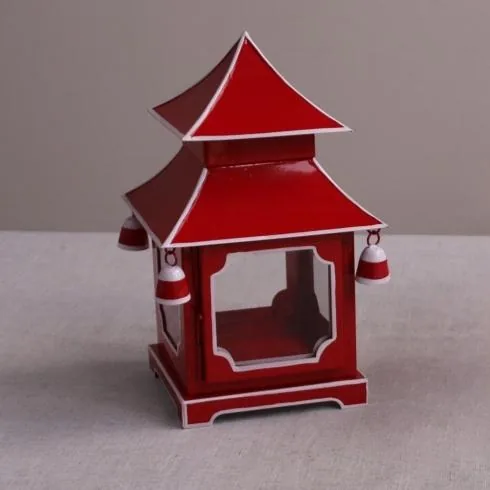 Beatriz Ball Holiday Pagoda Lantern (Red) at Galleria Riverside