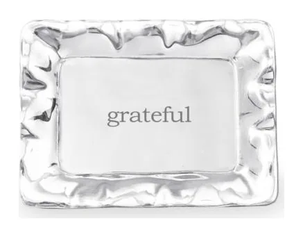 Beatriz Ball Giftables Vento Rectangular Engraved Tray "grateful" at Galleria Riverside