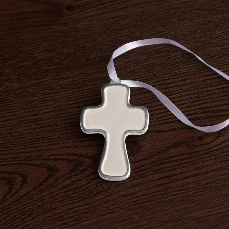 Beatriz Ball Encanto Athens Cross Ornament (Cream) at Galleria Riverside