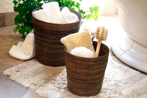 Calaisio Bath & Vanity Handwoven Waste Baskets & Hamper Handwoven Bathroom Waste Basket, Large at Galleria Riverside