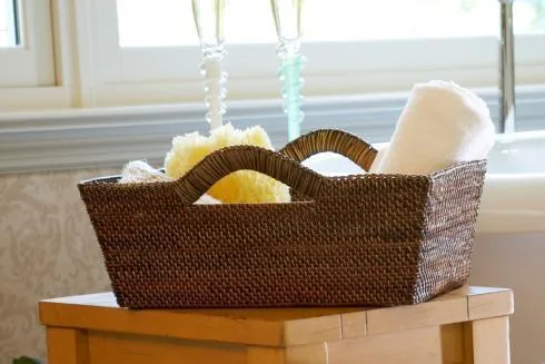 Calaisio Bath & Vanity Handwoven Bathroom Storage & Accessories Handwoven Medium Bathroom Tote Basket at Galleria Riverside