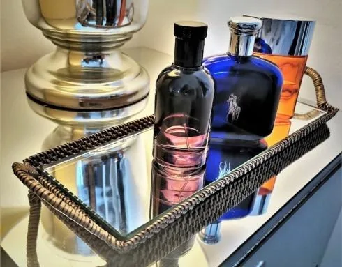 Calaisio Bath & Vanity Handwoven Bath & Vanity Accessories Handwoven Mirrored Vanity Tray at Galleria Riverside