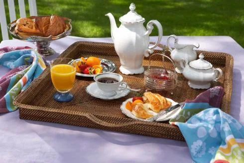 Calaisio Serving Trays Handwoven Square Entertaining Tray with Handles at Galleria Riverside