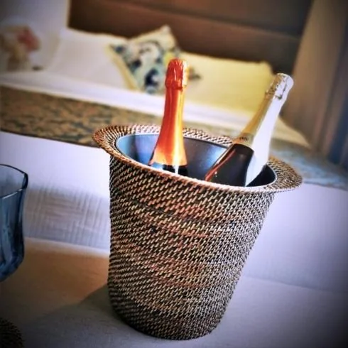 Calaisio Wine & Champagne Accessories Handwoven Wine & Champagne Chiller with Galvanized Bucket at Galleria Riverside