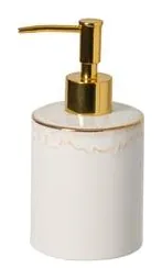 Costa Nova - Casafina Taormina Bath Soap/Lotion Pump 4" White and Gold at Galleria Riverside