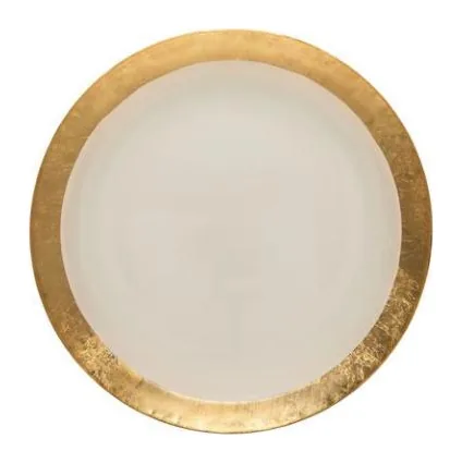 Costa Nova - Casafina Camilla Glass charger plate w/ gold rim at Galleria Riverside