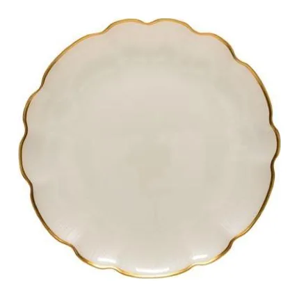 Costa Nova - Casafina Francesca Glass charger plate w/ gold rim at Galleria Riverside