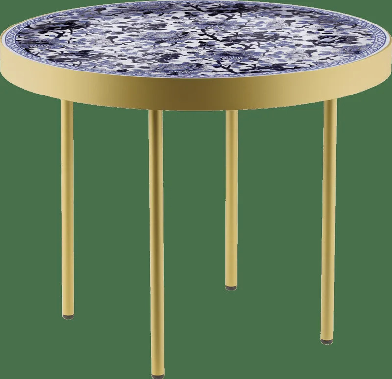 Gien Pivoines Pivoines Blue Coffee Table Gold at Galleria Riverside