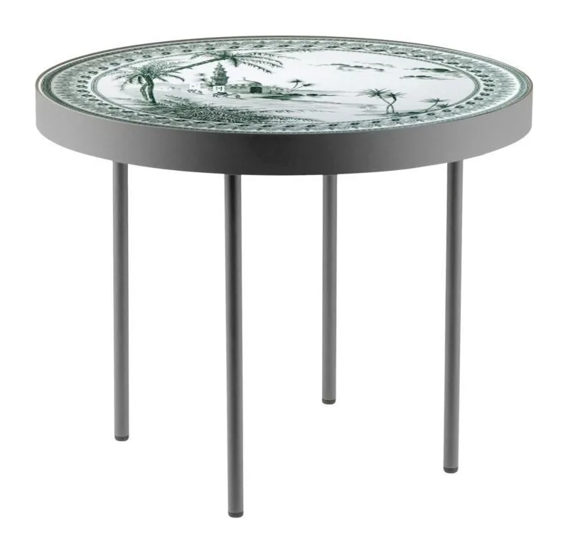 Gien Les Dépareillées Green Coffee Table - Black, Vues D'orient Green at Galleria Riverside