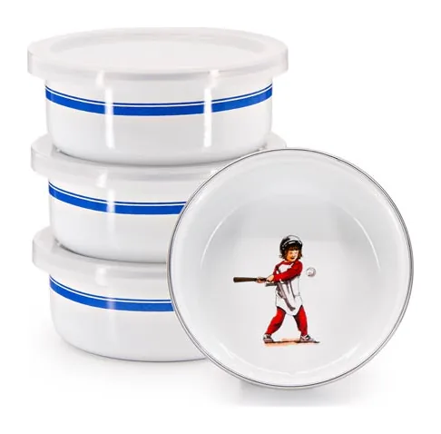 Golden Rabbit Child Sets Open Stock Set of 4 Baseball Child Bowls at Galleria Riverside