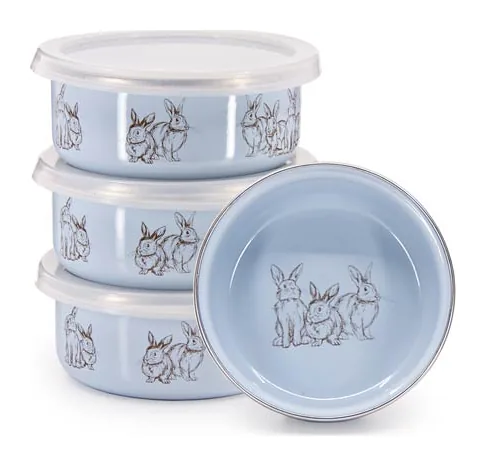 Golden Rabbit Child Sets Open Stock Set of 4 Blue Bunnies Child Bowls at Galleria Riverside