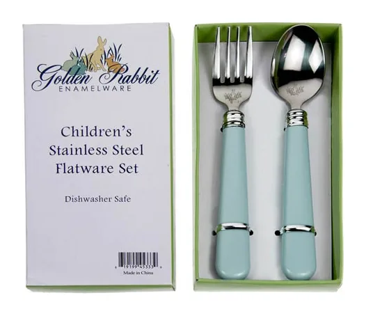 Golden Rabbit Child Sets Flatware Sets Robin's Egg Flatware Set at Galleria Riverside