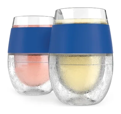 True Fabrications Blue Wine Freeze Cups at Galleria Riverside
