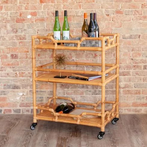 Galleria Riverside Exclusives Barware and Accessories Rattan Bar Cart at Galleria Riverside