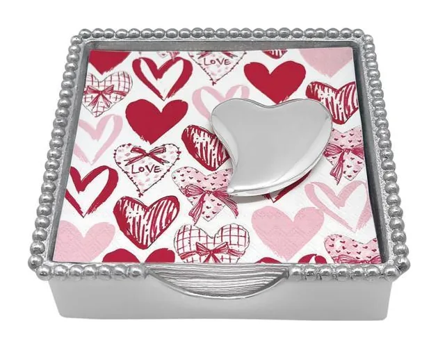 Mariposa First Comes Love Heart Beaded Napkin Box at Galleria Riverside