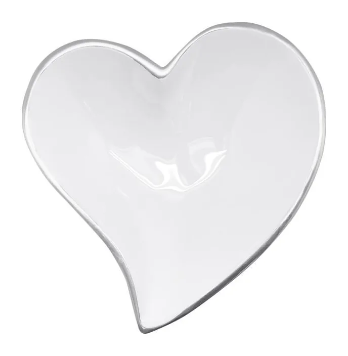 Mariposa First Comes Love White Small Heart Bowl at Galleria Riverside