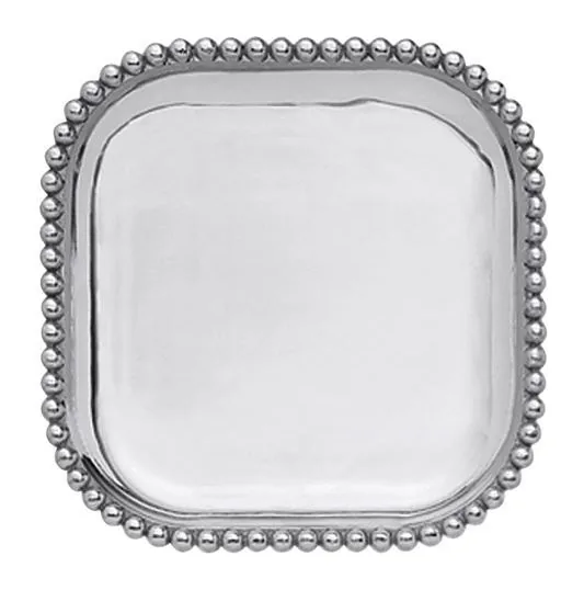 Mariposa String of Pearls Pearled Square Platter at Galleria Riverside