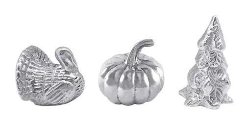 Mariposa Traditions Holiday Napkin Weight Set Turkey, Pumpkin, Evergreen Tree at Galleria Riverside