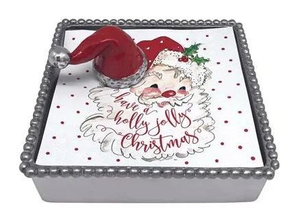 Mariposa Traditions Red Santa Hat Beaded Napkin Box at Galleria Riverside