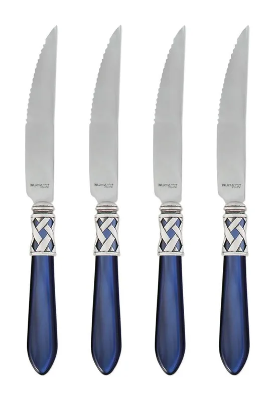 VIETRI Aladdin Antique Antique Blue Steak Knives - Set of 4 at Galleria Riverside