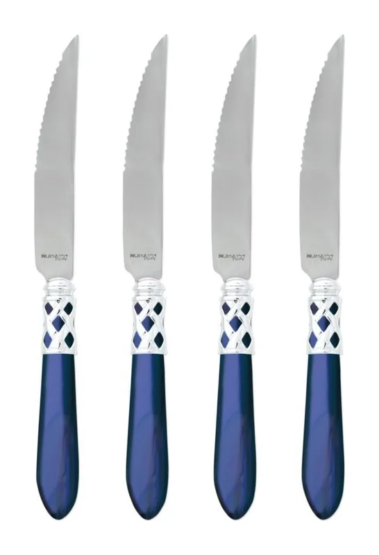 VIETRI Aladdin Brilliant Brilliant Blue Steak Knives - Set of 4 at Galleria Riverside
