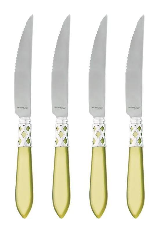VIETRI Aladdin Brilliant Brilliant Chartreuse Steak Knives - Set of 4 at Galleria Riverside