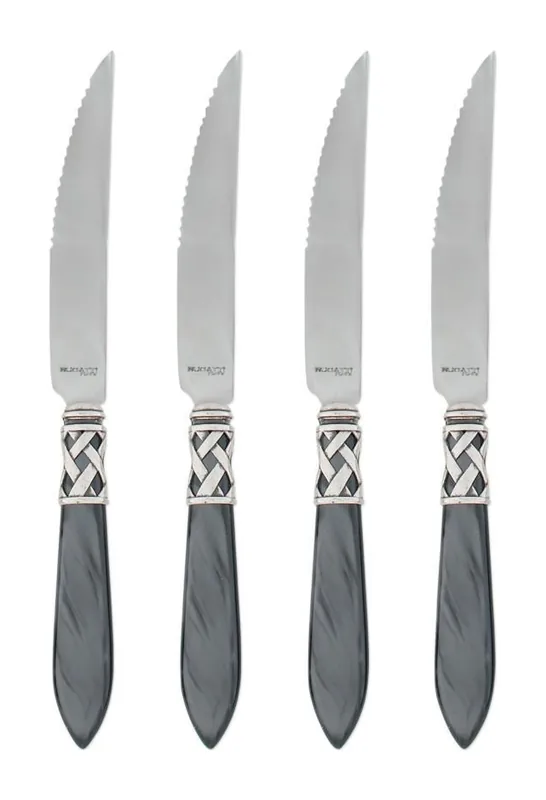 VIETRI Aladdin Antique Antique Charcoal Steak Knives - Set of 4 at Galleria Riverside