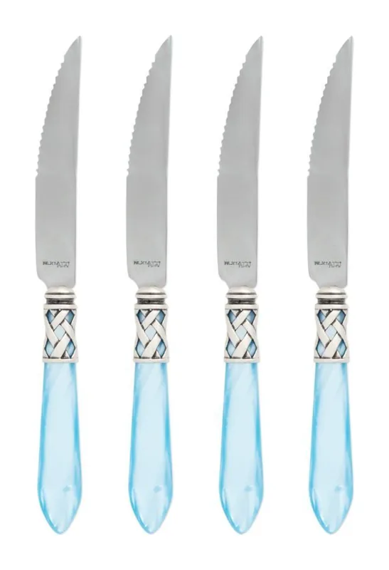 VIETRI Aladdin Antique Antique Light Blue Steak Knives - Set of 4 at Galleria Riverside