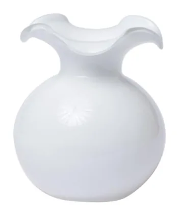 VIETRI Hibiscus Glass White Small Fluted Vase at Galleria Riverside