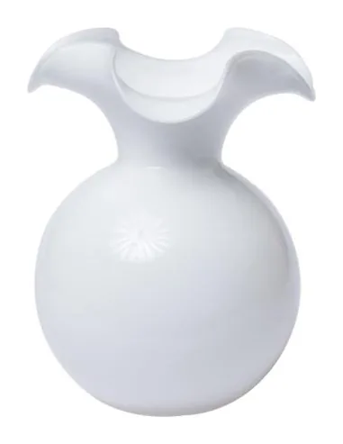 VIETRI Hibiscus Glass White Medium Fluted Vase at Galleria Riverside