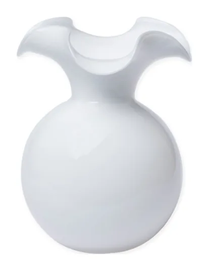 VIETRI Hibiscus Glass White Large Fluted Vase at Galleria Riverside