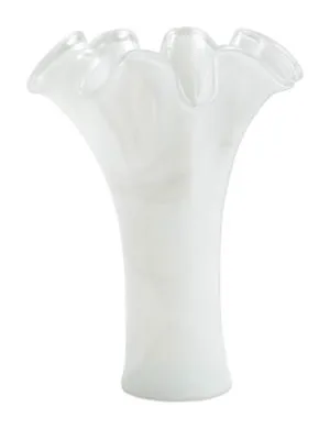 VIETRI Onda Glass White Short Vase at Galleria Riverside