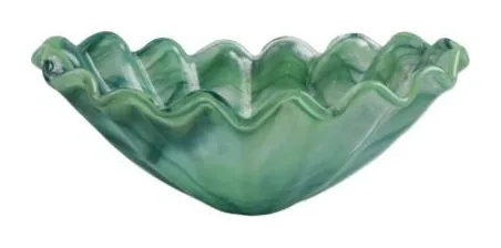 VIETRI Onda Glass Green Medium Centerpiece at Galleria Riverside