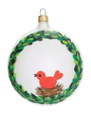 VIETRI Ornaments Wreath w/ Red Bird Ornament at Galleria Riverside