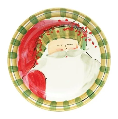 VIETRI Old St. Nick Dinner Plate - Striped Hat at Galleria Riverside