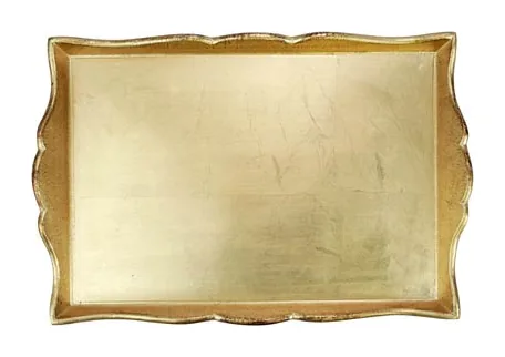VIETRI Florentine Wooden Accessories Gold Handled Medium Rectangular Tray at Galleria Riverside