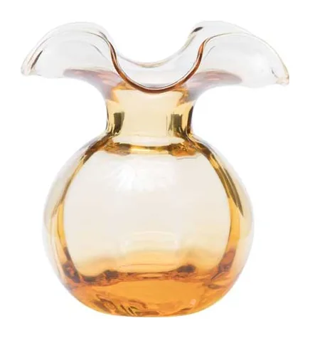VIETRI Hibiscus Glass Amber Medium Fluted Vase at Galleria Riverside
