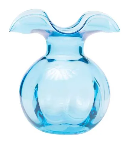 VIETRI Hibiscus Glass Aqua Medium Fluted Vase at Galleria Riverside