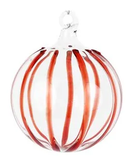VIETRI Nuovo Stripe Red Ornament at Galleria Riverside