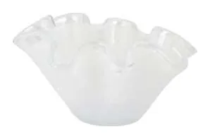 VIETRI Onda Glass White Petite Ruffled Bowl at Galleria Riverside