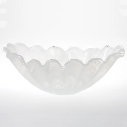 VIETRI Onda Glass White Centerpiece at Galleria Riverside