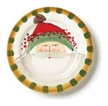 VIETRI Old St. Nick Round Salad Plate - Green Hat at Galleria Riverside