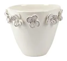 VIETRI Rustic Garden White Flower Small Cachepot at Galleria Riverside